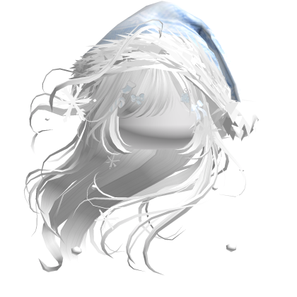 Windy Anime Hair w/Santa Hat (White)