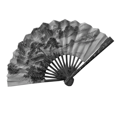 White Traditional Hand Fan Japanese Maximalist