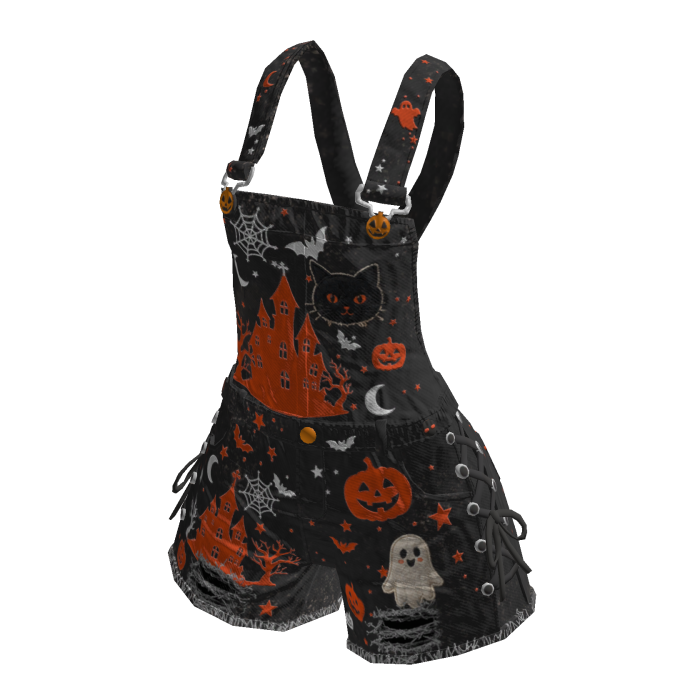 Girl Halloween Overalls (Black)