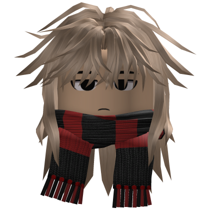 Wolfcut Hair w/ Striped Scarf (Blonde)