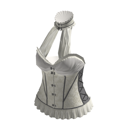 Choker Halter Corset Top (White)