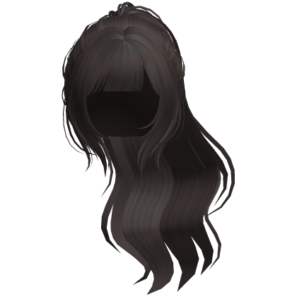 dark brown kawaii  swept high ponytail hair ♡ Roblox item