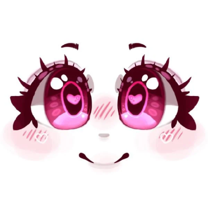 pink disco heart eyes face Roblox decal