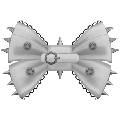 emo gothic vkei spiky studded white bow hairclip Roblox item