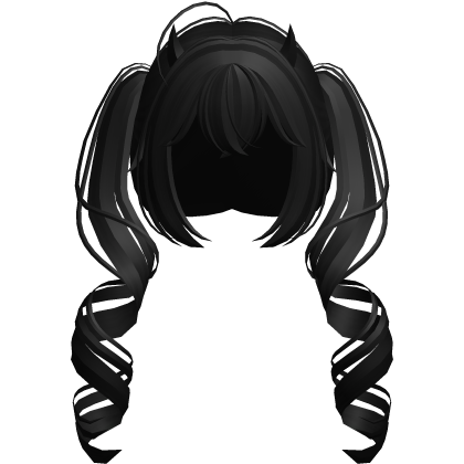 cute anime devil curly black pigtails Roblox item