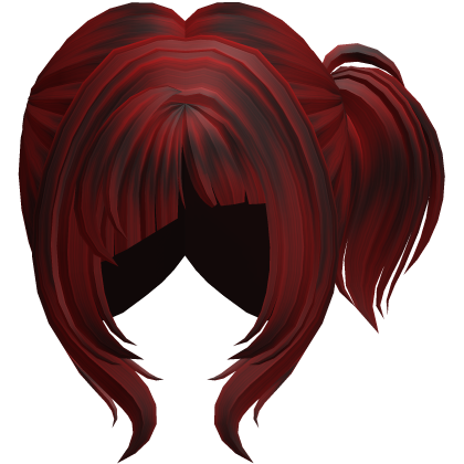 Swirly Side Ponytail Hair Red Raccoon Roblox item