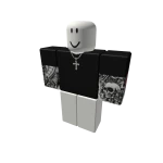 Black emo shirt with chains and tattoos