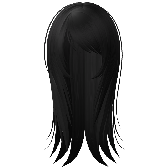 ☆ emo scene messy wispy long hair glossy black