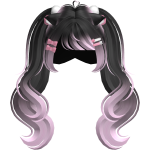 Kawaii Black Pastel Purple Kitty Hair Pigtails