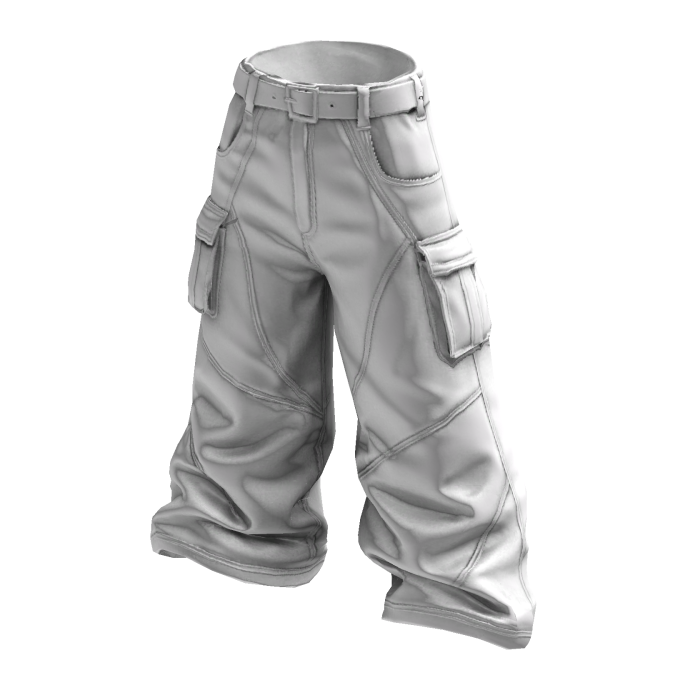 White Belted Cargo Jeans