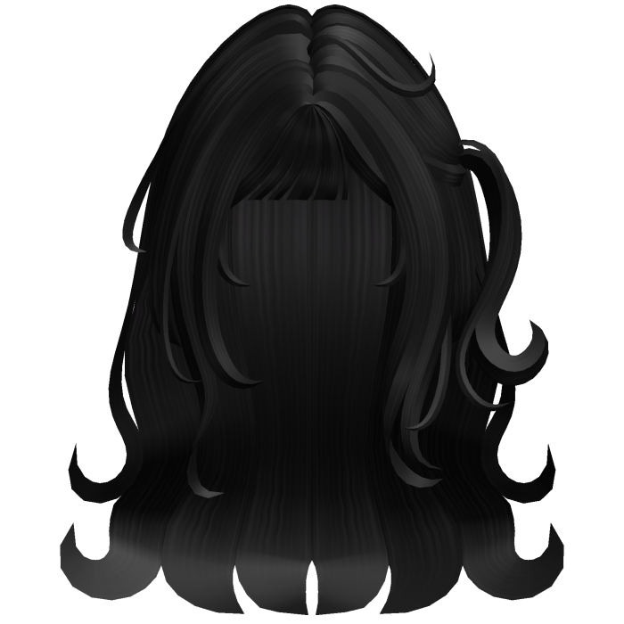 Cute Long Wavy Hair w/ Flipped Ends (Black)
