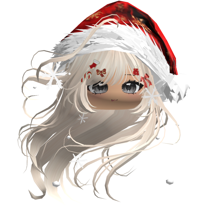 Windy Anime Hair w/Santa Hat (Yellow)