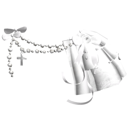 Victorian White Lace Pearl Ribbon Shoulder 3.0 [L]