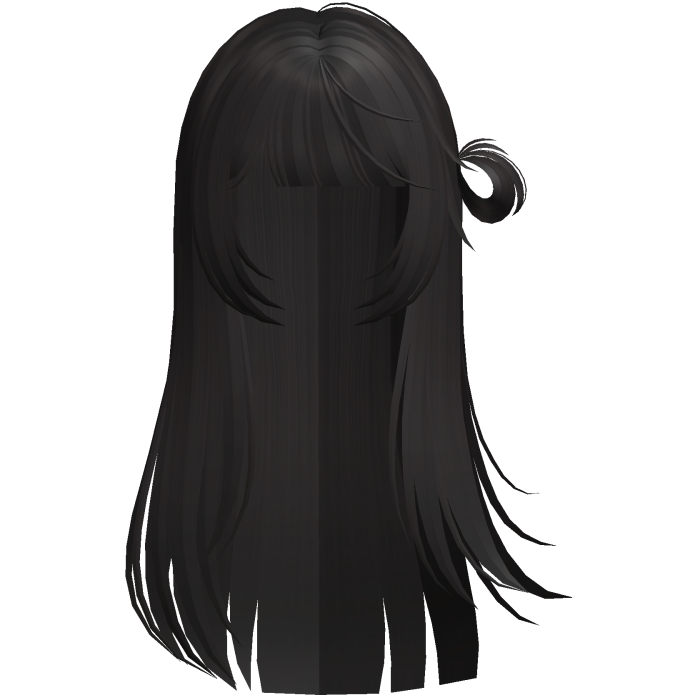 cute wispy windy shoujo bun hair in dark brown