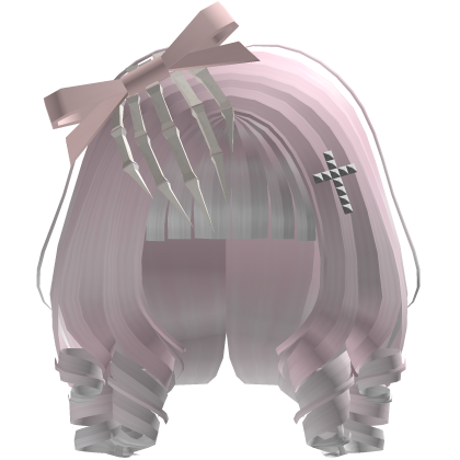 Claw Bow Kawaii Curls in pink Roblox item