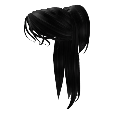 black half up half down hair ponytail claw Roblox item