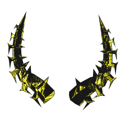 [ANIMATED] Yellow Glitch Spiked Horns