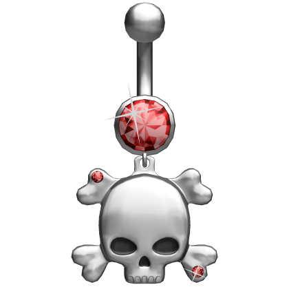 Oversized Emo Skull Red Belly Ring Piercing 