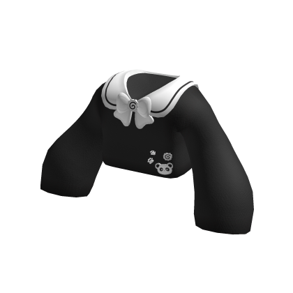 ꒰♡꒱ cute school girl panda sweater in black