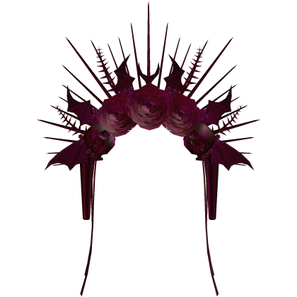 Gothic Dark Pink Rose Skull Vampire Headpiece Roblox item