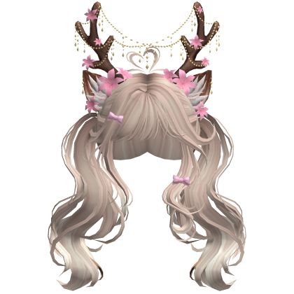 Ethereal Christmas Fairy Fawn Pigtails w/ Antlers