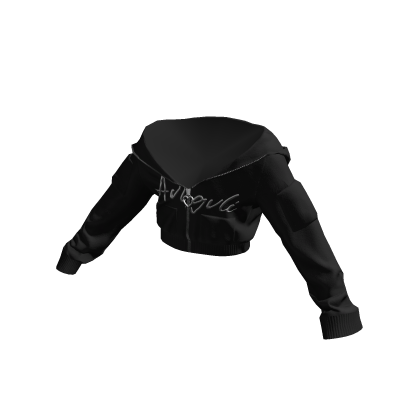 Black Cropped Off Shoulder Angvli Hoodie