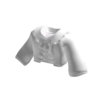 Cute Laced Up Bow Sweater in White thumbnail