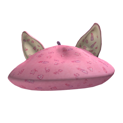 Light Pink Coquette Sparkly Ears Berret Roblox item