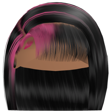 𝓭 Side Part Bob w/ Bangs (Black/Pink)