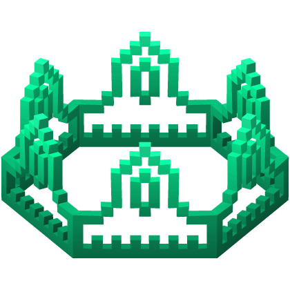Teal 8-Bit Royal Crown Outline Recolor (Addon)