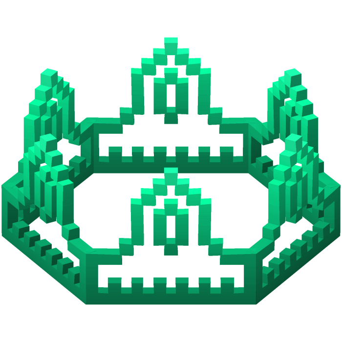 Teal 8-Bit Royal Crown Outline Recolor (Addon)