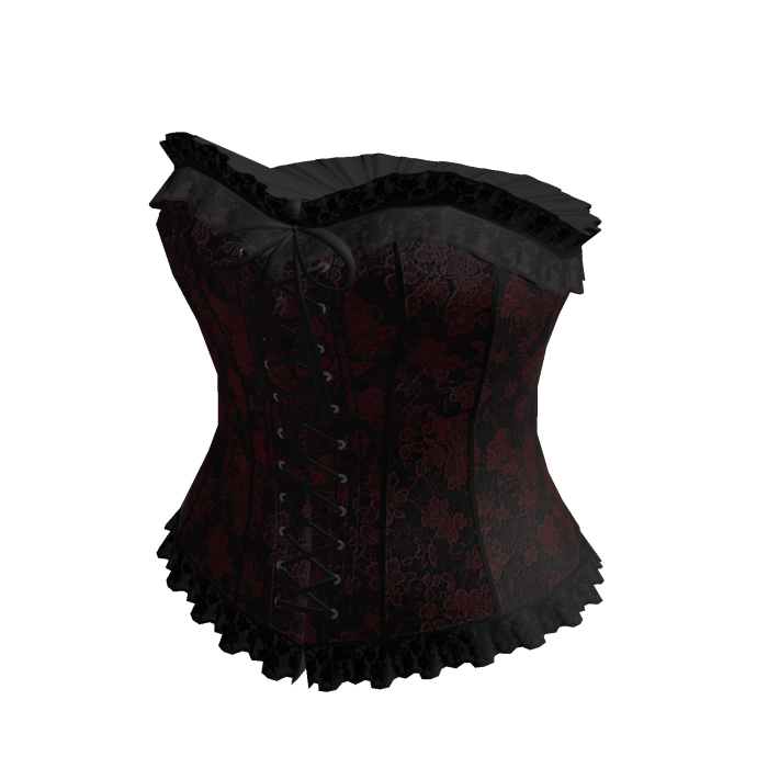 Floral Lace-Up Corset Top (Red)