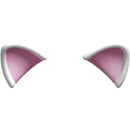 white & pink cat ears Roblox item