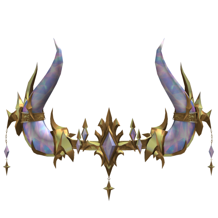 Royal Crystal Crown Horns - Opal Gold