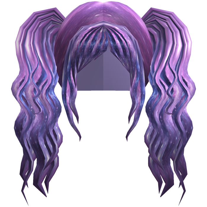 Cute Scene Gyaru Pigtails Long Wavy Galaxy Purple