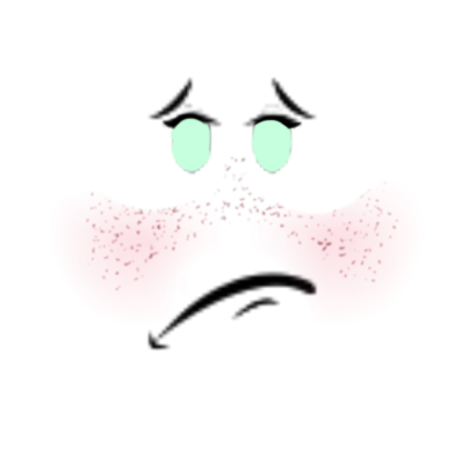 Blue eyes + Pink Blush Freckles Roblox decal