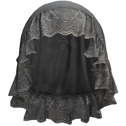 Gray Emo Gothic Lace Veil w/ Charm Roblox item