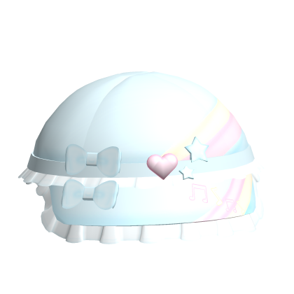 🤍 cutecore kawaii rainbow star hat pastel blue