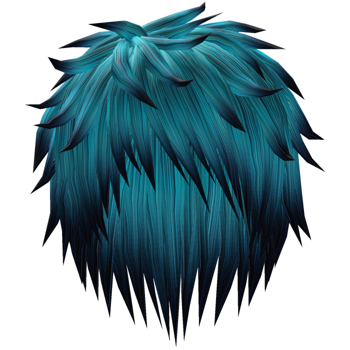 cyan emo hair