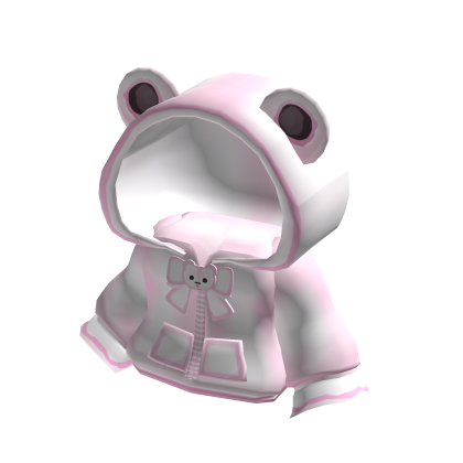꒰୨୧꒱ kawaii oversized frog hoodie in baby pink thumbnail