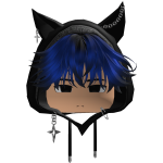 Cute Y2K emo blue hair