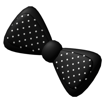 Black polka dot hair bow Roblox item