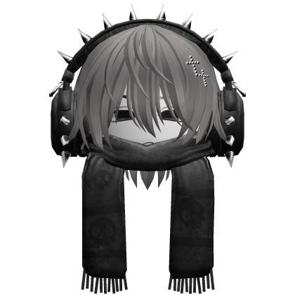 Boy Hair&Emo Headphones&Scarf Grey