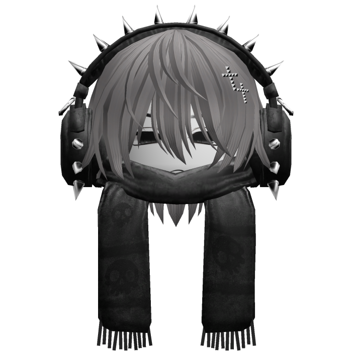 Boy Hair&Emo Headphones&Scarf Grey