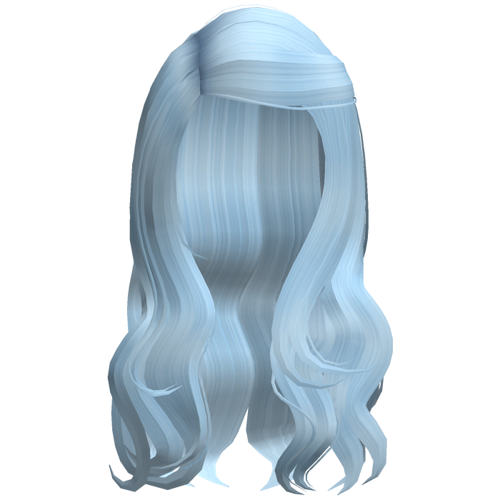 Light Blue Wavy Chic Side Part Hair