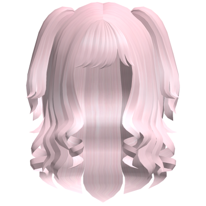 Cute Swirly Curled Pigtails (Pink)