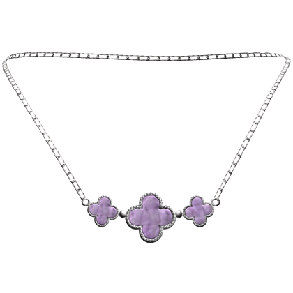 Multi Purple Clover Silver Necklace 3.0 