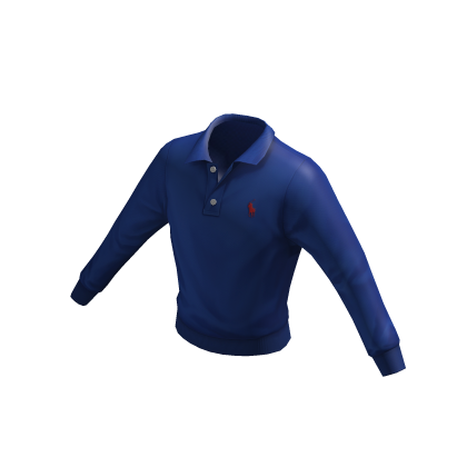 Ralph Lauren Blue Polo-Collar Fleece Pullover