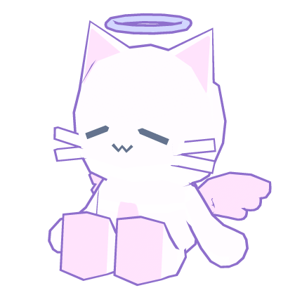 Low Poly Angel Cat Sitting on Head Roblox item