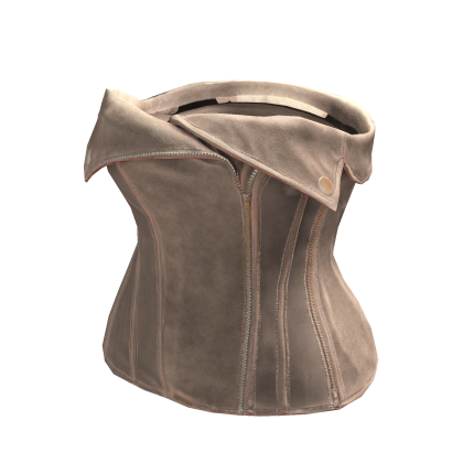 Beige Tan Leather Tube Top